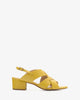 Yellow faux leather sandals