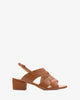Brown faux leather sandals