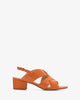 Orange faux leather sandals