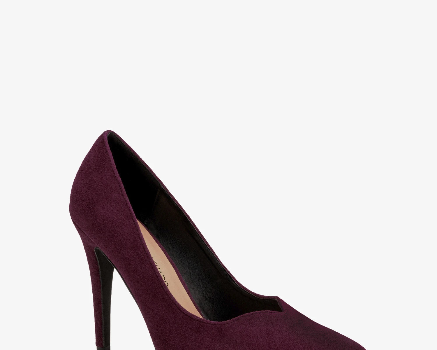 Zapato tacón en ante burdeos