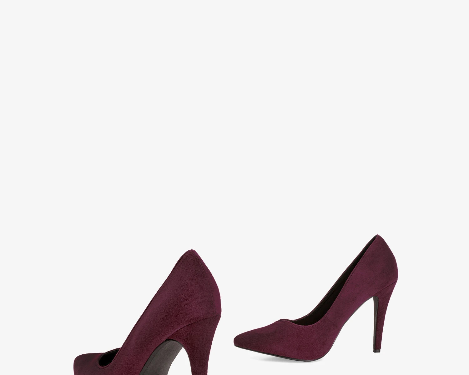 Zapato tacón en ante burdeos
