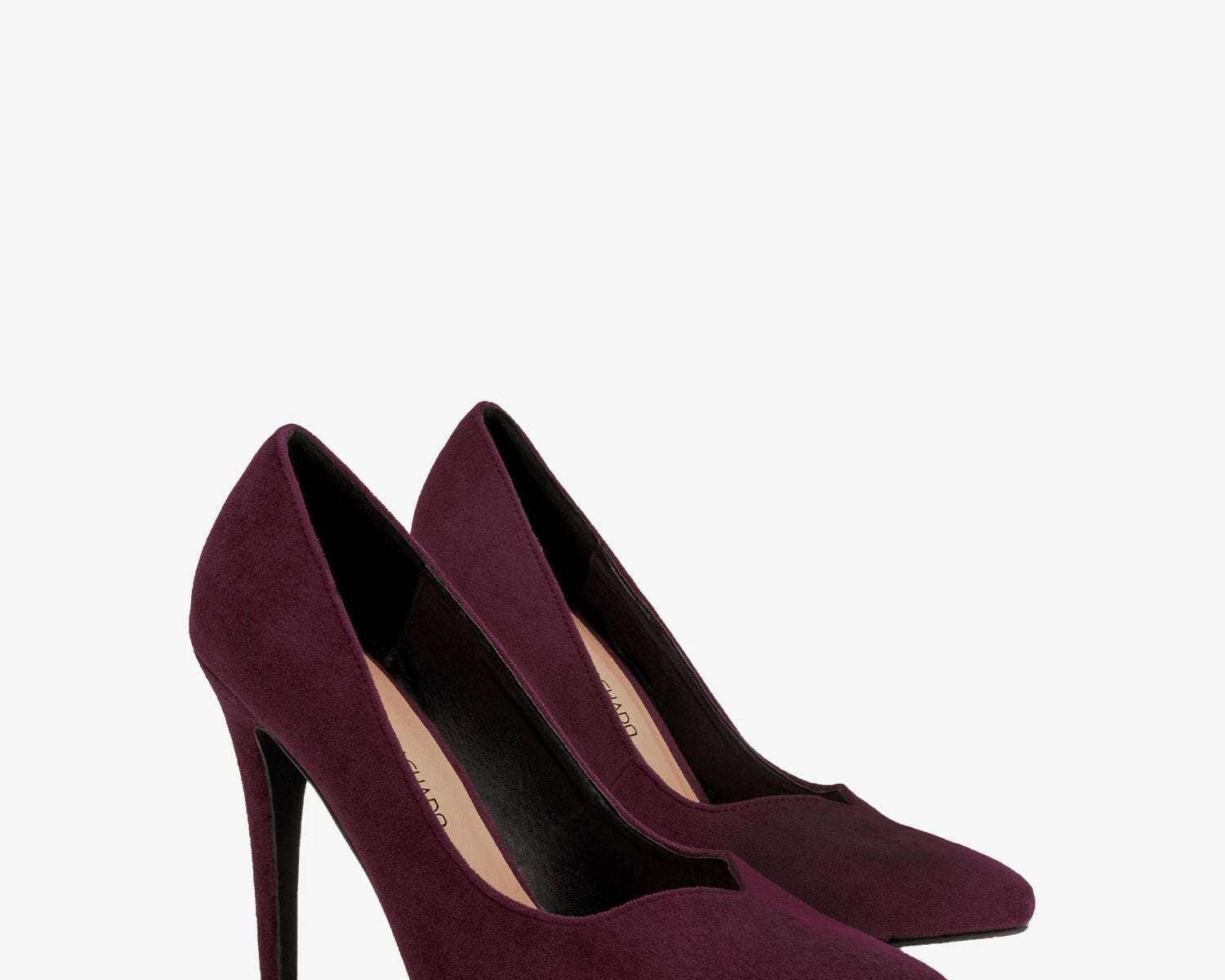 Zapato tacón en ante burdeos