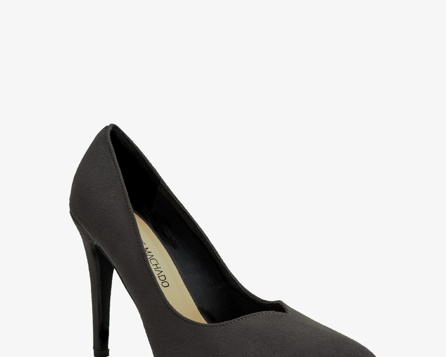 Zapato tacón en ante gris
