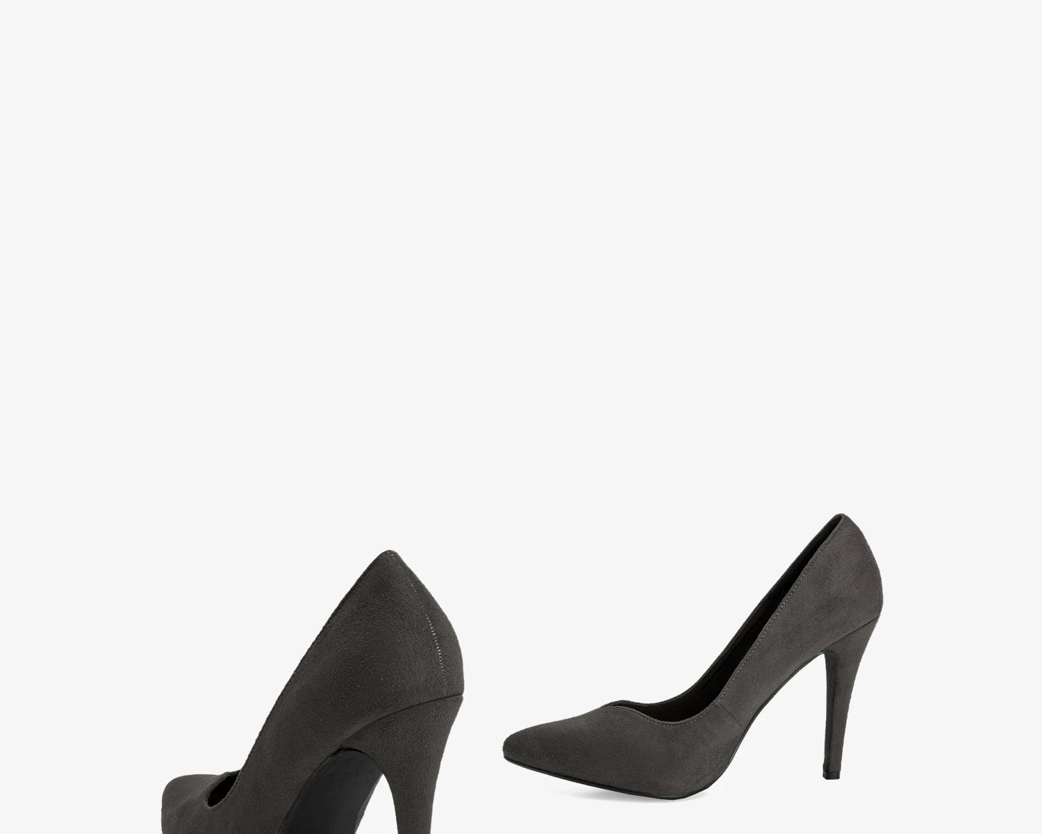 Zapato tacón en ante gris