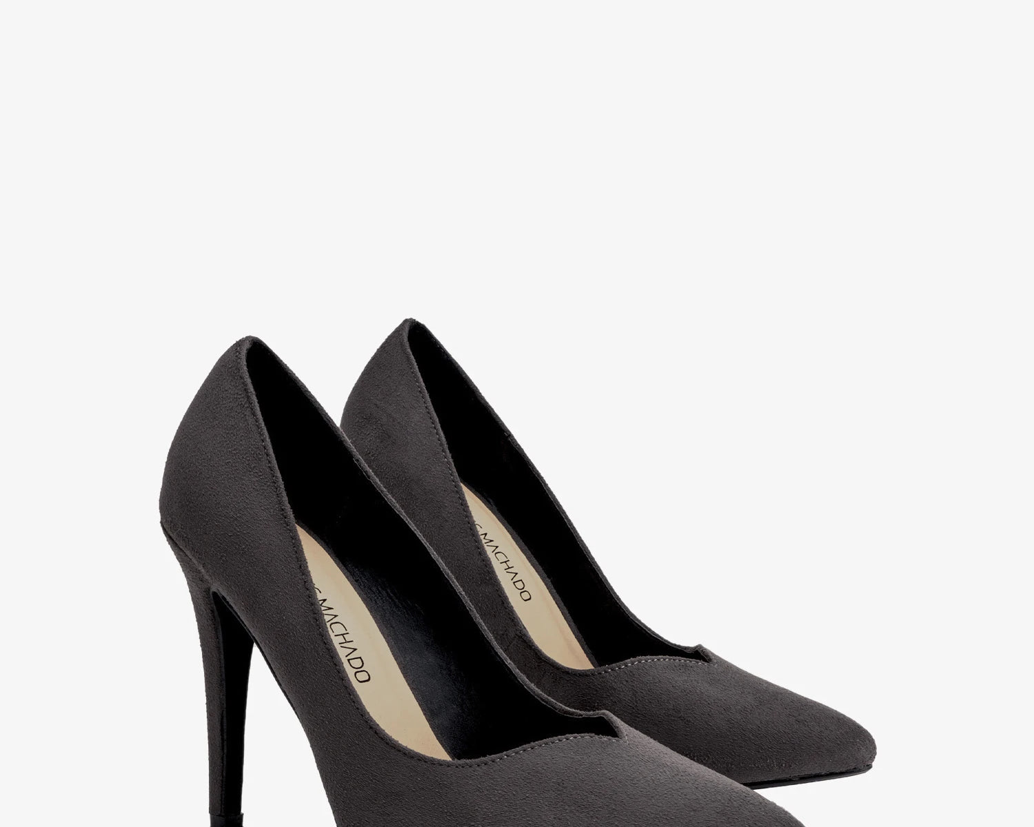 Zapato tacón en ante gris