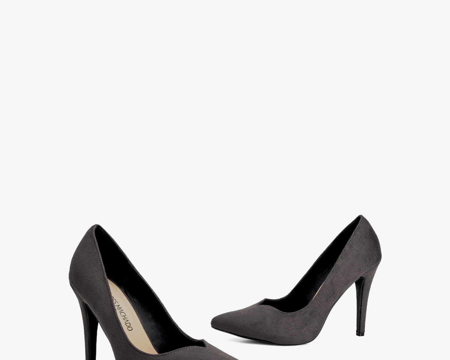 Zapato tacón en ante gris