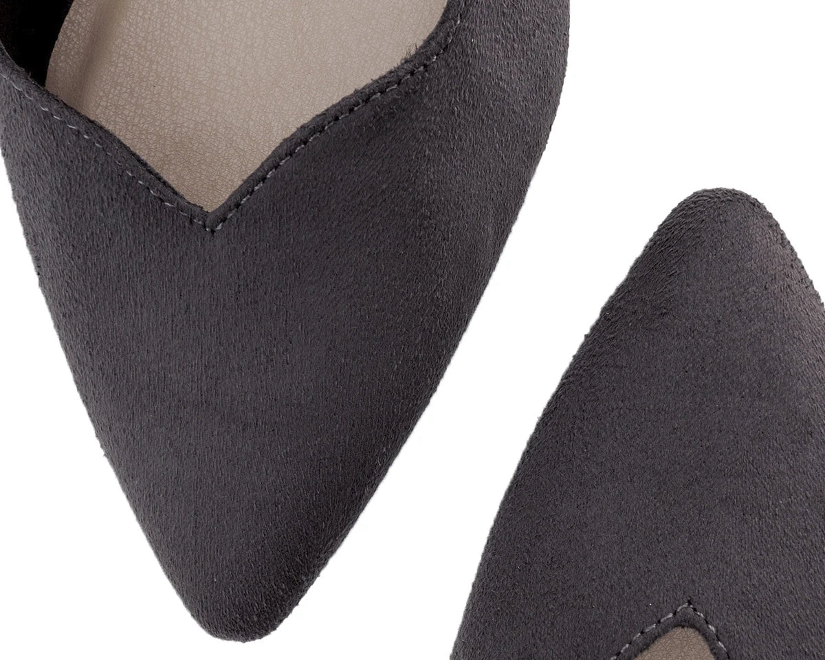 Zapato tacón en ante gris