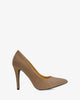Heeled shoes in light brown faux leather