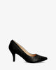 Heeled shoes in black colored faux croc