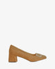 Heeled shoes in beige faux suede