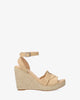 Alpargata en soft beige con cuña en yute