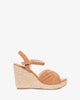 Espadrille compensée en suédine camel