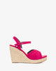 Espadrille compensée en suédine fuchsia