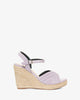 Espadrille compensée en suédine mauve