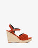 Espadrille compensée en suédine orange brique