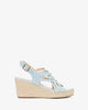 Light blue faux suede espadrilles with jute wedge
