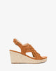 Brown faux suede espadrilles with jute wedge