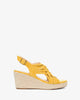 Mustard faux suede espadrilles with jute wedge