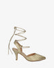 Riemchenpumps aus verflochtenem lederimitat in gold