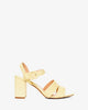 Sandale en simili cuir jaune