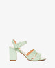 Sandale en simili cuir vert menthe