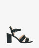 Sandale en simili cuir noir