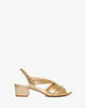 Gold faux leather sandals