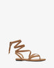 Camel colored faux suede flat sandals