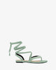 Mint faux suede flat sandals