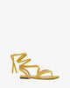 Mustard faux suede flat sandals