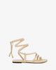 Off-white faux suede flat sandals
