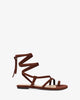 Brown faux suede flat sandals