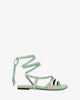 Mint faux suede flat sandals