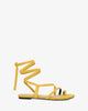 Mustard faux suede flat sandals