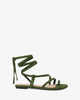 Pine green faux suede flat sandals