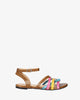 Multicolored embossed faux leather sandals