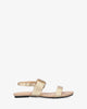 Gold faux leather flat sandals