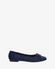 Flat ballerinas in navy faux suede