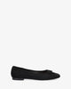 Flat ballerinas in black faux suede