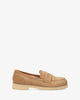 Loafer aus braunem velourlederimitat