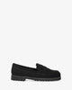 Loafer aus schwarzem velourlederimitat