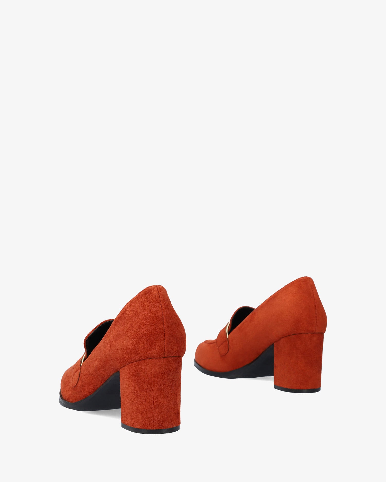 Mocasín con tacón en símil ante teja