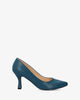 Heeled shoes in blue faux leather