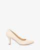 Heeled shoes in off white faux leather