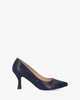 Heeled shoes in navy faux leather