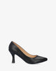 Heeled shoes in black faux leather