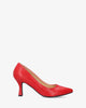 Heeled shoes in red faux leather