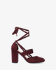 Chaussures à talon en suédine bordeaux