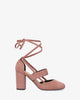 Chaussures à talon en suédine rose