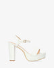 High heeled croc soft white sandal